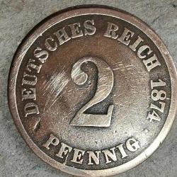 ALMANYA 1874 A  2 PFENNIG