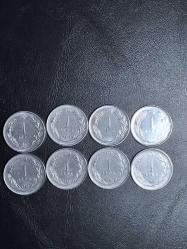 1972/73/74/74/75/76/77/78/79 YILLARINA AİT 8 ADET MADENİ  1 TÜRK LİRASI SETİ ÇA/ÇİL TCM 2323