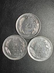 1979 YILI MADENİ 2.5 TÜRK LİRASI 3 ADET ÇİL TCM 1831