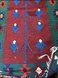 OSMANLI DÖNEMİ EL DOKUMA KİLİM SECCADE Osmanlı Dönemi el eğirme ve kök boya ipler ile el tezgahlarıda dokunmuş üzerinde hayat ağacı figürleri bulunan kilim seccade