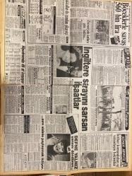 TAN GAZETESİ DOĞUM GÜNÜ HEDİYESİ - 2 NİSAN 1989 - TAM TAKIM 8 SAYFADIR -Tanju Çolak-Rıdvan Dilmen-Mensure Doğanay-Serpil Çakmaklı-Adnan Bey-Nurcan H.-Emel Kasapoğlu-Nurten Sözen-Bedrettin Dalan-Belks Akkale-Cihan Ünal-Öztürk Serengil-Perihan Savaş-Tınaz Tırpan-Yusuf-Hasan Şaş-Muhammed-Bahar Yorgunluğu-Süleyman Demirel-Hikmet Çetin-Semra Özal-Rauf Denktaş-Deniz Yalnız-Elizabeth İren-Gustav Jaeger-Negrin Kumbasar-İbrahim Tatlıses-Çiğdem Erken-Mehmet Ali Erbil-Susanne Smile-David Bruch-Karen Oruç-Suna Yıldızoğlu-Mehmet Ali Erbil-Nurol Gültekin-Metin Özen-Yücel Ziya Üçüncü-Turgut Özal -Uzayda Müthiş Takip-Bu Kadınla Bu Adam Ne Yapıyor-En Güzel Muhtar-Hayırsız Koca-Fiyatlar Koşuyor Ücretler Duruyor-Fazla Havaya Girdik-Rıdvan’ın Şeytanlığı-Sarıyer 3 Dakika Daha Dayanamadı-Şimdi De Güvenoyu Kavgası Çıktı-Hayır Dedi Dayak Yedi-Yumrukların Bayan Hakemi-Rumlardan Silah Atağı-Yüksek Ücret Vaadi-İngiltere Savaşını Sarsan İddialar-Futbolcu Turizm Elçileri-Fanila Giyen Korkmuyor-Gökte Stripriz-Yeni