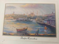 KESKİN COLOR 87/395 : '' Karaköy İskelesi ve Vapurlar, Zafer Karakaş '' çizim KARTPOSTAL - 12/17 cm.