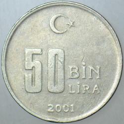 TÜRKİYE CUMHURİYETİ 50 BİN LİRA 2001.