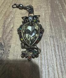 Katherine's Koleksiyonu Yapay Elmas Mücevherli Baykuş Süsü Broş Kolye veya Anahtarlık