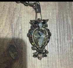 Katherine's Koleksiyonu Yapay Elmas Mücevherli Baykuş Süsü Broş Kolye veya Anahtarlık