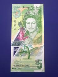 Doğu Karayipler 5 Dolar. Çil. Polimer