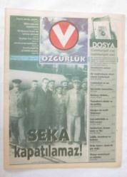 V ÖZGÜRLÜK 15 Günlük Siyasi Dergi, 1 Mayıs 1998 - 1 Şubat 1999, Sayı: 1, 2, 3, 4, 5, 6, 10, 12, 13, 14, 15, 16, 17, 18, 19 [15 ADET]