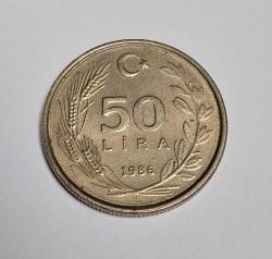 Efemera - 1986 MADENİ BÜYÜK 50 LİRA - kitantik - kitaLog