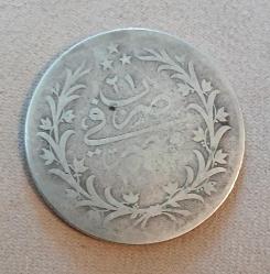 Osmanlı 1293/21 Abdühamit 20 Kuruş Gümüş Mısır Baskı 26,68 gr (G3504)
