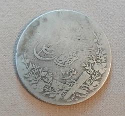 Osmanlı 1293/21 Abdühamit 20 Kuruş Gümüş Mısır Baskı 26,68 gr (G3504)