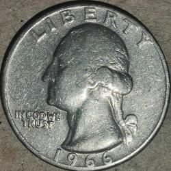 AMERİKA 1966  25 CENT  ÇEYREK DOLAR