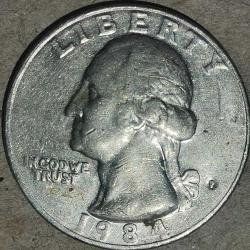 AMERİKA 1984    25 CENT  ÇEYREK DOLAR