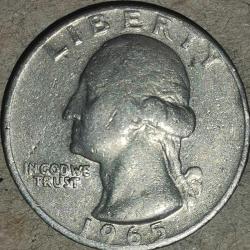 AMERİKA 1965    25 CENT  ÇEYREK DOLAR