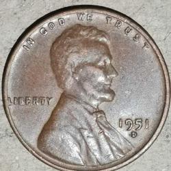 AMERİKA   1951 D    1 CENT  BUĞDAY CENTİ