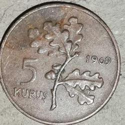 TÜRKİYE 1969  5 KURUŞ