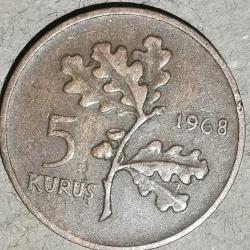 TÜRKİYE 1968  5 KURUŞ
