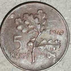 TÜRKİYE 1969  5 KURUŞ