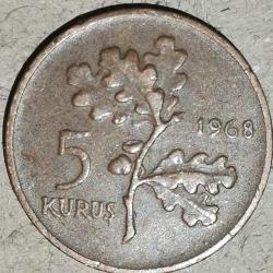 TÜRKİYE 1968   5 KURUŞ