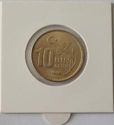 Türkiye Cumhuriyeti 1998 Yılı 10 Bin Lira Kenar Yazısı Turaya Göre Düz  (4122)