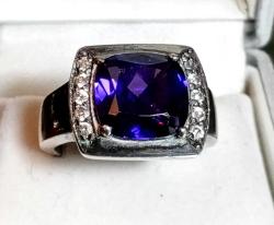 AMETİST VE ZİRKON TAŞLI GÜMÜŞ YÜZÜK ÖLÇÜ 23