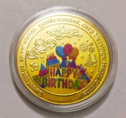 Doğum Günü Temalı Bitcoin Boyutlarında Hatıra Madalyon..