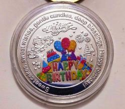 Doğum Günü Temalı Bitcoin Boyutlarında Hatıra Madalyon..