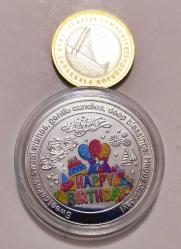 Doğum Günü Temalı Bitcoin Boyutlarında Hatıra Madalyon..