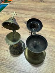 OSMANLI DÖNEMİ RUM İŞİ HAÇLI BUHURDANLIK OSMANI DÖNEMİ SÜLEYMANİYE İŞİ HIRİSTİYAN RUM HAÇLI PİRİNÇ BUHURDANLIK YÜKSEKLİK:19,5 CM O DEÖNEMİ İZLERİ DURUYOR MAKEDONYA ÜSKÜPTEN ALINDI