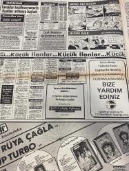 TAN GAZETESİ DOĞUM GÜNÜ HEDİYESİ - 19 MAYIS 1986 - TAM TAKIM 8 SAYFADIR -Turgut Özal-Tunçelli Fındık Dede-Nurettin Soydan-Mehtap-Maria-Nevin-Çapkın Akgül-Bülent Ecevit-Rahşan Ecevit-Ajda Pekkan-Nihat Erim-Nurettin Akçakaya-Bülent Gürkan-Tuncel Fikri Kadir Artiz Ferit-Nejat Alp-Sibel Can-Mazide-Gönül Hanım-Seher Şeniz-Hakkı Yalçın-Asım Ünlü-Kemal Türk-Fikret Fikri Ünal-Hülya Aşan-Erşan Öner Gökhan-Alex Walf-Rebecca Ann Anahorn-Serbülent Sultan-Ümran ve Baki Çallıoğlu-Günseli Noyan-Altdirek-Mehtap’ın yüzünden-Ramazan diye böyle kapandılar-Sadullah’a çok kızıyorum-Münih aşk hattı-Gün gençlerin-Gerçek demokrasi için anayasa değişmelidir-Bayram müjdesi-İsrafın böylesine de insaf-Artiz Ferit’in figüranları-Kartal Es-Es’i geçti-Cim Bom averaj peşinde-F.Bahçe Samsun’dan rövanşı alamadı-Kocanızla gerdek gecesi tanışmayın-Kendimi elletmem-Yavrular iyi para ediyor