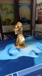 mini gold Atatürk büst & 8 cm