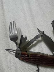 Japon Askerlerinin savaşta kullandığı Vintage Çok Amaçlı Alet Hobo Kamp Paslanmaz Çelik Cep Bıçağı Eski İzci Hobo Kamp Çakısı, Kaşık ve Çatal Aletleri
