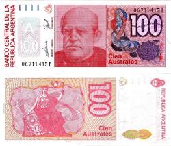 P#327c Arjantin 100 Australes 1989-1990 ÇİL (06...415D)