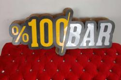 %100 BAR Işıklı Tabela – LED’li, Ahşap ve Alüminyum Tasarım