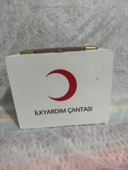 Doğal Ahşap Eğitici İlk Yardım Çantası içi boş araçta veya evde değerlendirilebilecek çanta 25x20 cm