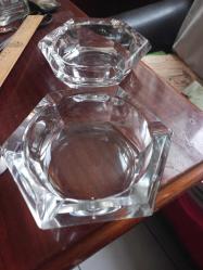 Kristal ağır kesme puro  kültablası ikili derinlik 4 cm çap 17 cm kalınlık 2,5 cm