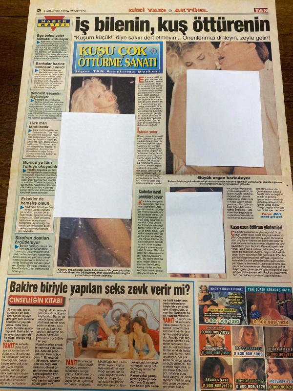 TAN GAZETESİ DOĞUM GÜNÜ HEDİYESİ 4 AĞUSTOS 1997 2 SAYFADIR  