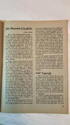 ANA KÜLTÜR SANAT, ŞİİR DERGİSİ - EYLÜL 1989 SAYI: 161  NECLA ÜNAL - HAYRET GÜRKANLI - ÖZCAN ATAMERT - MUHİDDİN N GÜVEN - NEZİH KINIKASLAN - ZÜLAL DÜRÜM - EMİN GÜMÜŞ - CİHAN SÖNMEZ - YILMAZ AYBAR - YILDIRIM DOĞAN ERGENELİ - DİLEK KILIÇ - ALİ NARÇIN - ZİYA BOZDAM - RAUF ALANYALI - FERDA KAYNARKAN - TAHİR YILDIRIM - PAŞA YILDIRIM - AYŞE MORGÜL - CAHİDE ATAKUL - OSMAN KAZANCI - TORNACI ÖMER - SELMA MİNE - BAHRİYE CANKUR - TAYYAR TAHİROĞLU - SERAP GÜRSEL - MERİH METE - MİHRİBAN TÜMERDEM - ÜNSAL TURAN - VOLKAN ŞAİR - MELİHA AVNİ SÖZEN - ŞÜKRÜ TEZER - FULYA TEZER - CEMAL BAHTİYAR - TANJU OKAN - YASEMİN EKİNCİ - EMEL SÖNMEZ - SEMA GÖZEN - ASUMAN TAYLAN - FATMA TOPAN  SİTEM - ÖZCAN'DAN SEVGİLERLE - MUTLULUK - GÖNÜLDEN SEVGİ - YAR DEYİNCE ANA DİYAR DEYİNCE BODRUM - BODRUM'UN SANATSEVER KAYMAKAMI İ. ŞÜKRÜ TEZER BEYOĞLU KAYMAKAMLIĞINA ATANDI - SANATSIZ KALAN BİR MİLLETİN HAYAT DAMARLARINDAN BİRİ KOPMUŞ DEMEKTİR - TAM TAKIM  36 SAYFA