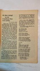 ANA KÜLTÜR SANAT, ŞİİR DERGİSİ - EYLÜL 1991 SAYI: 185  KEMAL TURHAN – MEHMET RASİM MUTLU – YILMAZ AYBAR – MEHMET BEYSEL – ŞERAFETTİN GÜRŞEN – SERVET ÖZKAN – SABAHAT MAYDA YAVUZ – ELA ODYAKMAZ – RIVKA IGUAL – A. NECMETTİN ÇANGA – NEVİN ÜNALIN – OKTAY ZERRİN – HASAN OZAN – TURHAN TAŞAN – CEMAL SAFİ – EMEL SÖNMEZ – NEVİN YAVUZ – SÜLEYMAN VARDAR – LEYLA DİRİKCAN – OSMAN GÖREZ – NEDİM UÇAR – MUAMMER BAYDERE – İDRİS BAYKAL İLDENİZ – NIHAT ÖZYÜKSEL – AYTÜL DİNLER – AYSEL DOĞAN – NEZİH KINIKASLAN – HATİCE SÖYLEMEZ – AYLA YILMAZ – TORNACI ÖMER – AYHAN İLTER – İSMAİL DUMAN – BAHRİYE CANKUR – PAŞA YILDIRIM – DİLEK KILIÇ – SEÇKİN GÜNDÜZ – NERMİN TABAK – ARSLAN BAYIR – AYLIN SIPAHIOĞLU – BELGİN KIROĞLU  DİL YARESİ – KADIN ERKEK EŞİTLİĞİ – KARIŞIK HAVALAR POLİTİKASI – DAM ÜSTÜNDE SAKSAĞAN – YUNUS EMRE BALKAN SEMİNERLERİ – KIRKLIK – OZAN KALEMİ – GÜLMEM MÜMKÜN MÜ? – ÇÖZÜLMEYEN – İSLAM HOŞGÖRÜSÜNDE LAİKLİK  - TAM TAKIM  36 SAYFA