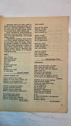 ANA KÜLTÜR SANAT, ŞİİR DERGİSİ - EYLÜL 1991 SAYI: 185  KEMAL TURHAN – MEHMET RASİM MUTLU – YILMAZ AYBAR – MEHMET BEYSEL – ŞERAFETTİN GÜRŞEN – SERVET ÖZKAN – SABAHAT MAYDA YAVUZ – ELA ODYAKMAZ – RIVKA IGUAL – A. NECMETTİN ÇANGA – NEVİN ÜNALIN – OKTAY ZERRİN – HASAN OZAN – TURHAN TAŞAN – CEMAL SAFİ – EMEL SÖNMEZ – NEVİN YAVUZ – SÜLEYMAN VARDAR – LEYLA DİRİKCAN – OSMAN GÖREZ – NEDİM UÇAR – MUAMMER BAYDERE – İDRİS BAYKAL İLDENİZ – NIHAT ÖZYÜKSEL – AYTÜL DİNLER – AYSEL DOĞAN – NEZİH KINIKASLAN – HATİCE SÖYLEMEZ – AYLA YILMAZ – TORNACI ÖMER – AYHAN İLTER – İSMAİL DUMAN – BAHRİYE CANKUR – PAŞA YILDIRIM – DİLEK KILIÇ – SEÇKİN GÜNDÜZ – NERMİN TABAK – ARSLAN BAYIR – AYLIN SIPAHIOĞLU – BELGİN KIROĞLU  DİL YARESİ – KADIN ERKEK EŞİTLİĞİ – KARIŞIK HAVALAR POLİTİKASI – DAM ÜSTÜNDE SAKSAĞAN – YUNUS EMRE BALKAN SEMİNERLERİ – KIRKLIK – OZAN KALEMİ – GÜLMEM MÜMKÜN MÜ? – ÇÖZÜLMEYEN – İSLAM HOŞGÖRÜSÜNDE LAİKLİK  - TAM TAKIM  36 SAYFA