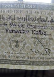 1944 Nazi Almanyası Piyango bileti- nadir