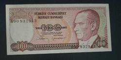 7 Emisyon Seri sonu Prefix A 90 Seri 100 Lira Çil
