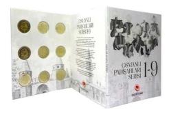 OSMANLI PADİŞAHLAR SERİSİ 1-9  LU BİMETAL HATIRA PARA SETİ T.C. DARPHANESİ PORTFÖYÜNDE-SERTİFİKALI