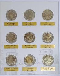 OSMANLI PADİŞAHLAR SERİSİ 1-9  LU BİMETAL HATIRA PARA SETİ T.C. DARPHANESİ PORTFÖYÜNDE-SERTİFİKALI