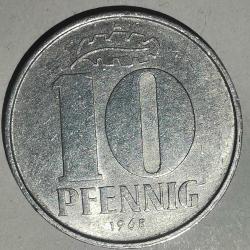 DOĞU ALMANYA  1968    10  PFENNIG