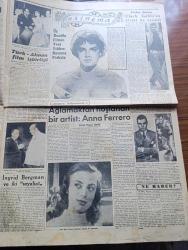 Cumhuriyet Pazar Gazetesi - 13 Temmuz 1953 - katmerli  teşekkür yazan Doğan Nadi - Ali Ulvi renkli karikatür - soğuk harbin gizli dosyalarından - Rusların kurdukları bir deniz casusluk şebekesi ortaya çıktı fotoğraf - Balzac'ın alacaklıdan kaçtığı gizli kapı yazan Kazım Kip - haftanın şakaları yazan Burhan Felek - bir İngiliz hikayesi rüyada Yazan Durban Finney - 3 boyutlu filmin yeni yıldızı Rossana Podesta fotoğraf - Türk Alman film işbirliği - Rejisör Münir Hayri Egeli Bavarya stüdyolarında yeni Alman film dünyasını yıldızlarından Margit Saad ve Germaine Damarr'la beraber Fotoğraf - Clark Gable'in  yirmi üç senesi fotoğraf - Avrupa'nın Hollywood'ında yazan Feyyaz Tokar - ağlamaktan hoşlanan bir artist Anna Ferrero fotoğraf - Ev Kadın Moda - boş vaktinizi hoş geçirmek için - zihin sporları - ikinci Dünya harbinin en faal kadın casusu Magda ve maceraları - bu kız da bir gün kraliçe olacak Danimarkalı prenses Margarethe fotoğraf - İster İnan İster İnanma çizen Ripley - Kamiya kabilesi