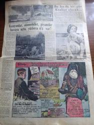 Cumhuriyet Pazar Gazetesi - 13 Temmuz 1953 - katmerli  teşekkür yazan Doğan Nadi - Ali Ulvi renkli karikatür - soğuk harbin gizli dosyalarından - Rusların kurdukları bir deniz casusluk şebekesi ortaya çıktı fotoğraf - Balzac'ın alacaklıdan kaçtığı gizli kapı yazan Kazım Kip - haftanın şakaları yazan Burhan Felek - bir İngiliz hikayesi rüyada Yazan Durban Finney - 3 boyutlu filmin yeni yıldızı Rossana Podesta fotoğraf - Türk Alman film işbirliği - Rejisör Münir Hayri Egeli Bavarya stüdyolarında yeni Alman film dünyasını yıldızlarından Margit Saad ve Germaine Damarr'la beraber Fotoğraf - Clark Gable'in  yirmi üç senesi fotoğraf - Avrupa'nın Hollywood'ında yazan Feyyaz Tokar - ağlamaktan hoşlanan bir artist Anna Ferrero fotoğraf - Ev Kadın Moda - boş vaktinizi hoş geçirmek için - zihin sporları - ikinci Dünya harbinin en faal kadın casusu Magda ve maceraları - bu kız da bir gün kraliçe olacak Danimarkalı prenses Margarethe fotoğraf - İster İnan İster İnanma çizen Ripley - Kamiya kabilesi