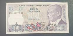 7 Emisyon H 21 Seri 1000 Lira Çil altı