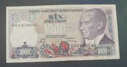 7 Emisyon G 63 Seri 1000 Lira Çil altı