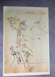 OSMANLI MİNYATÜR TEMALI BÜYÜK BOY KARTPOSTAL KONDİSYON YÜKSEK KOLEKSİYONLUK NADİR ÖLÇÜ = 15 X 22 CM 
