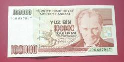 7 Emisyon I 06 Seri 100 Bin Lira Çil altı